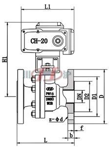 Q941F46电动衬氟球阀  配CHR执行器