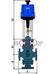 ZDSF/H电动三通调节阀 外形尺寸图