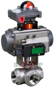 Q614/15气动内螺纹三通球阀