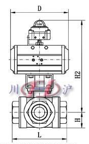 气动内螺纹三通球阀 开关型