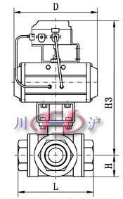 气动内螺纹三通球阀 调节型