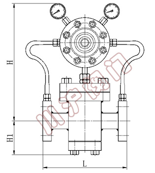 YK43F高压气体减压阀 外形尺寸图