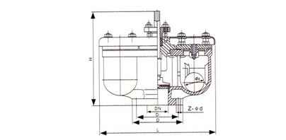 QB2双口排气阀外形尺寸图