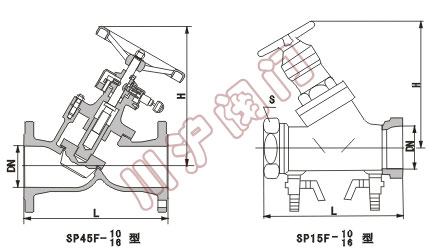 SP45数字锁定平衡阀外形尺寸图