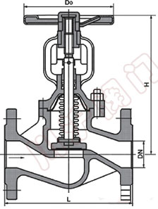 德标波纹管截止阀外形尺寸图"