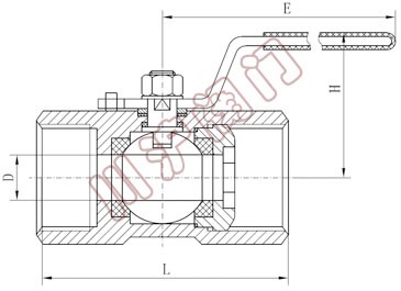 一片式内螺纹球阀 外形尺寸图