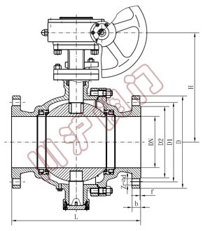 Q347固定球阀 外形尺寸图