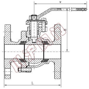 Q41H硬密封球阀 外形尺寸图