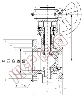 QV347V型球阀 外形尺寸图