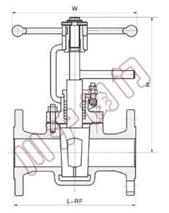 美标提升式旋塞阀 外形尺寸图