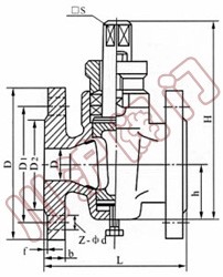X43W二通旋塞阀 外形尺寸图