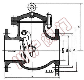 美标止回阀外形尺寸图