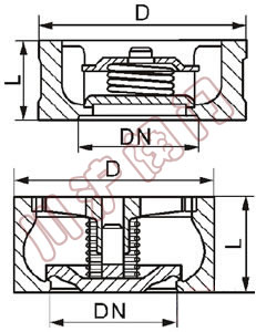 H71对夹升降式止回阀外形尺寸图